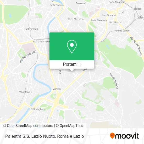 Mappa Palestra S.S. Lazio Nuoto