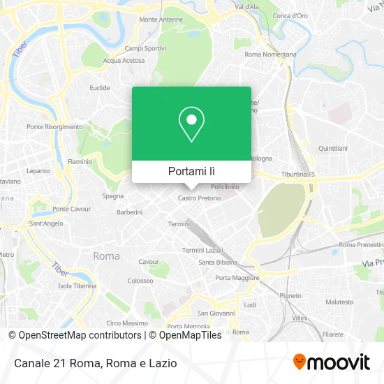 Mappa Canale 21 Roma