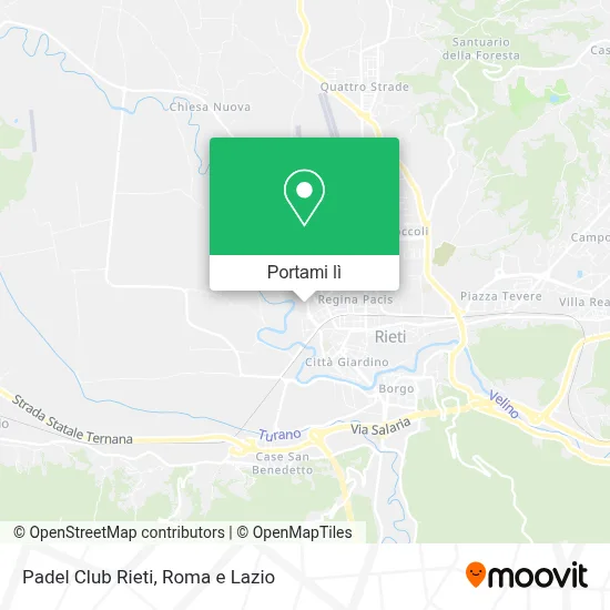 Mappa Padel Club Rieti