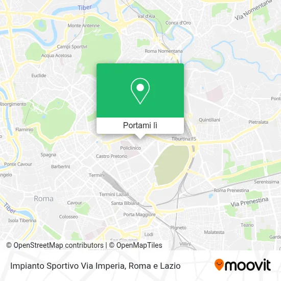 Mappa Impianto Sportivo Via Imperia