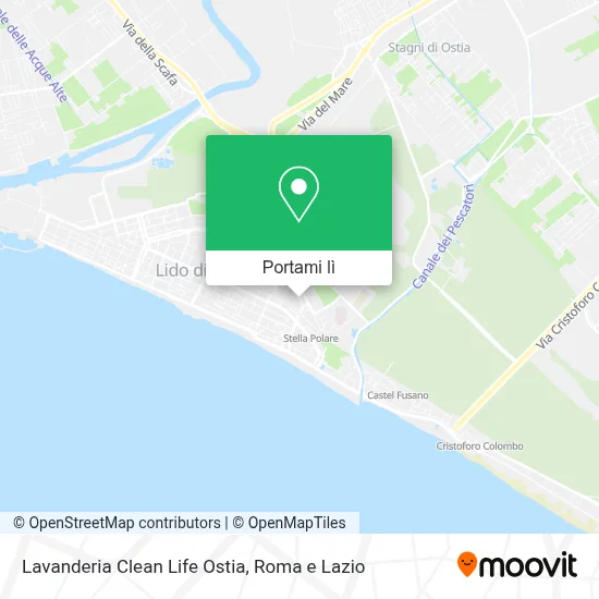 Mappa Lavanderia Clean Life Ostia