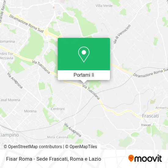 Mappa Fisar Roma - Sede Frascati