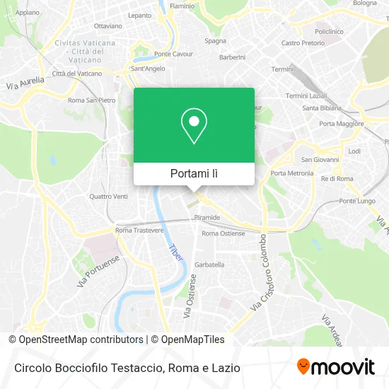 Mappa Circolo Bocciofilo Testaccio