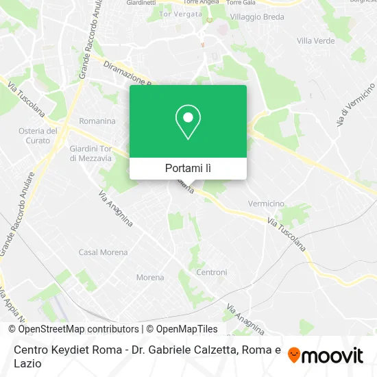 Mappa Centro Keydiet Roma - Dr. Gabriele Calzetta