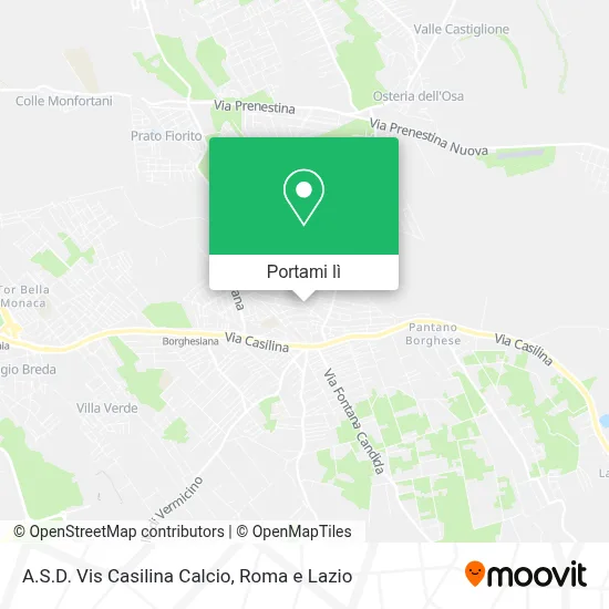 Mappa A.S.D. Vis Casilina Calcio