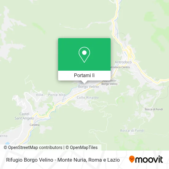 Mappa Rifugio Borgo Velino - Monte Nuria