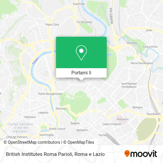 Mappa British Institutes Roma Parioli