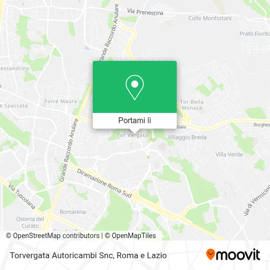 Mappa Torvergata Autoricambi Snc