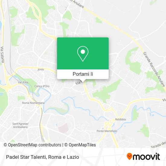 Mappa Padel Star Talenti