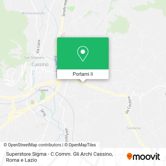 Mappa Superstore Sigma - C.Comm. Gli  Archi Cassino