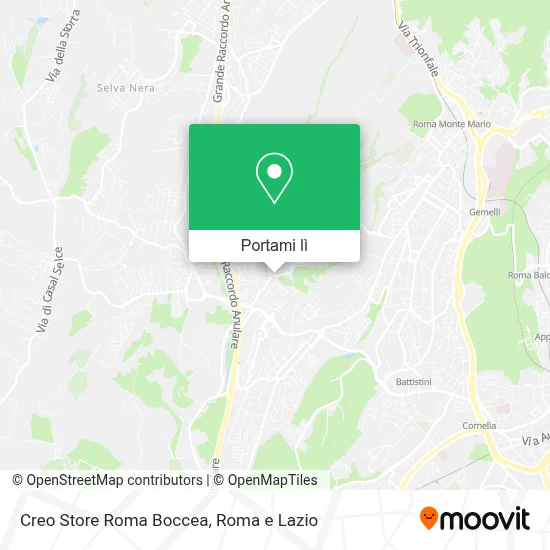Mappa Creo Store Roma Boccea