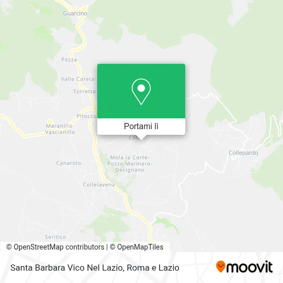 Mappa Santa Barbara Vico Nel Lazio