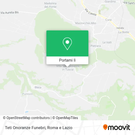 Mappa Teti Onoranze Funebri