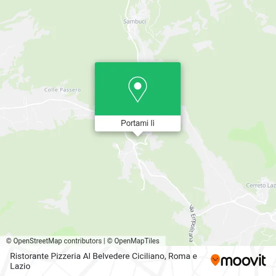 Mappa Ristorante Pizzeria Al Belvedere Ciciliano