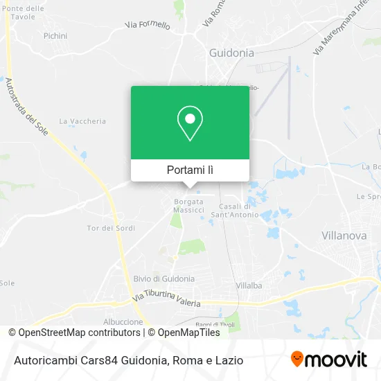 Mappa Autoricambi Cars84 Guidonia