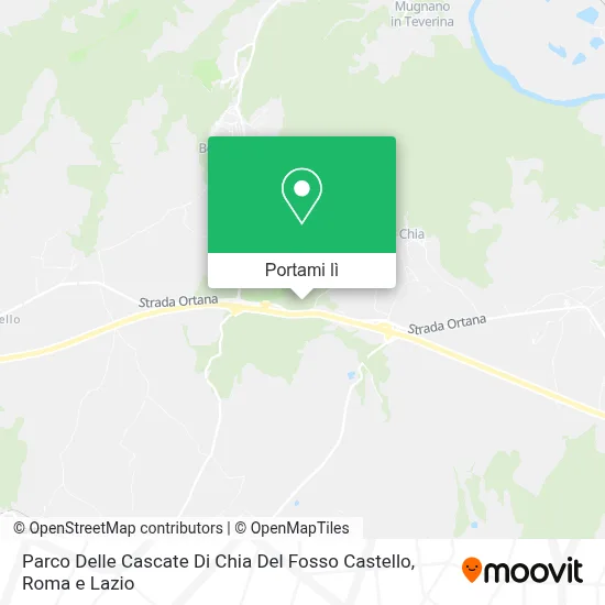 Mappa Parco Delle Cascate Di Chia Del Fosso Castello