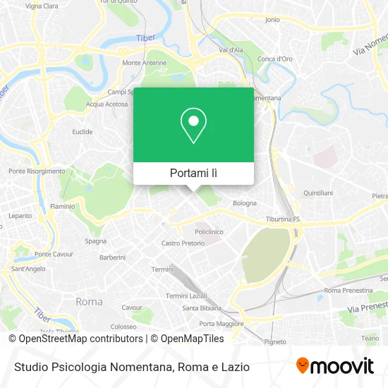 Mappa Studio Psicologia Nomentana
