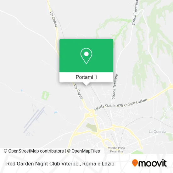 Mappa Red Garden Night Club Viterbo.