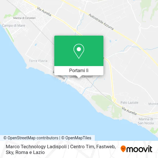 Mappa Marco Technology Ladispoli | Centro Tim, Fastweb, Sky