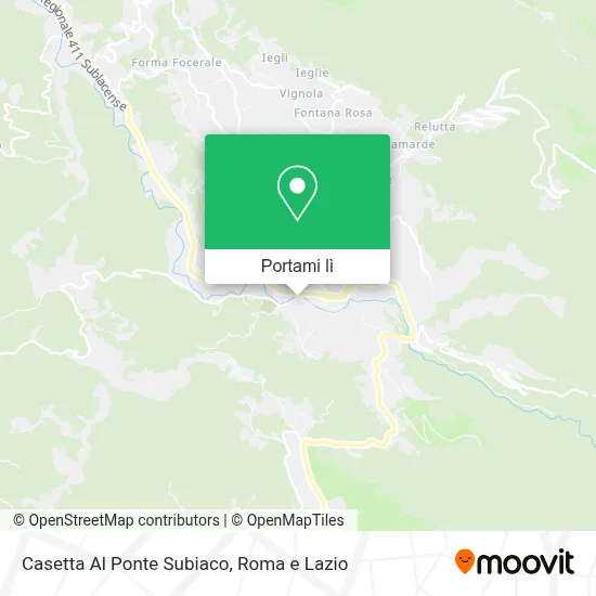 Mappa Casetta Al Ponte Subiaco