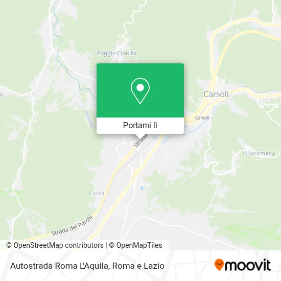 Mappa Autostrada Roma L'Aquila