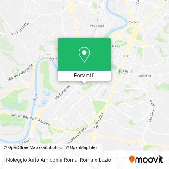 Mappa Noleggio Auto Amicoblu Roma