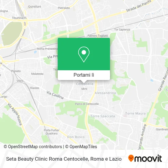 Mappa Seta Beauty Clinic Roma Centocelle