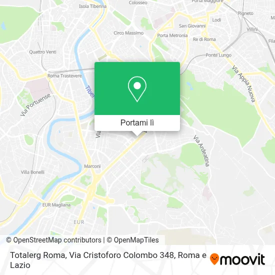 Mappa Totalerg Roma, Via Cristoforo Colombo 348