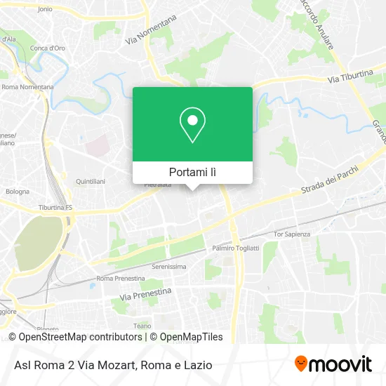 Mappa Asl Roma 2 Via Mozart