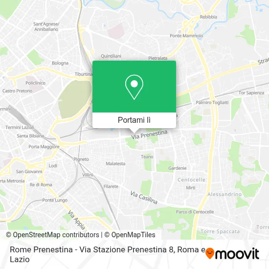 Mappa Rome Prenestina - Via Stazione Prenestina 8