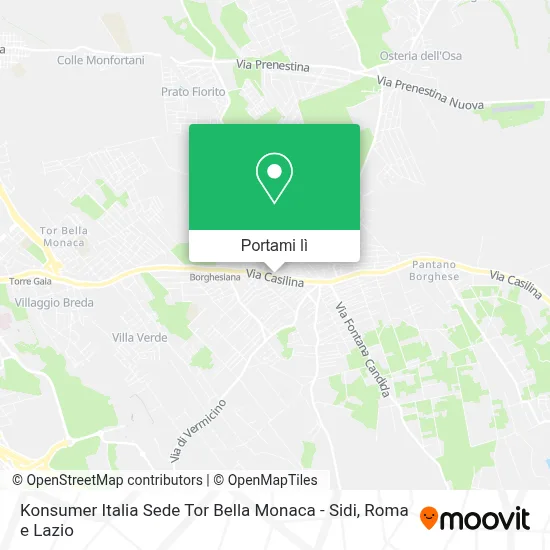 Mappa Konsumer Italia Sede Tor Bella Monaca - Sidi