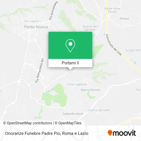 Mappa Onoranze Funebre Padre Pio