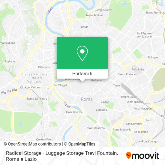Mappa Radical Storage - Luggage Storage Trevi Fountain