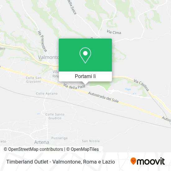 Mappa Timberland Outlet - Valmontone