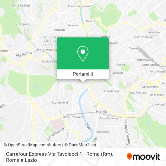 Mappa Carrefour Express Via Tavolacci 1 - Roma (Rm)