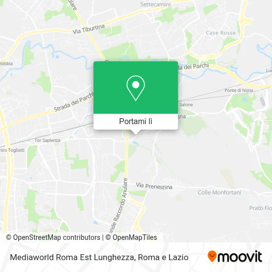 Mappa Mediaworld Roma Est Lunghezza