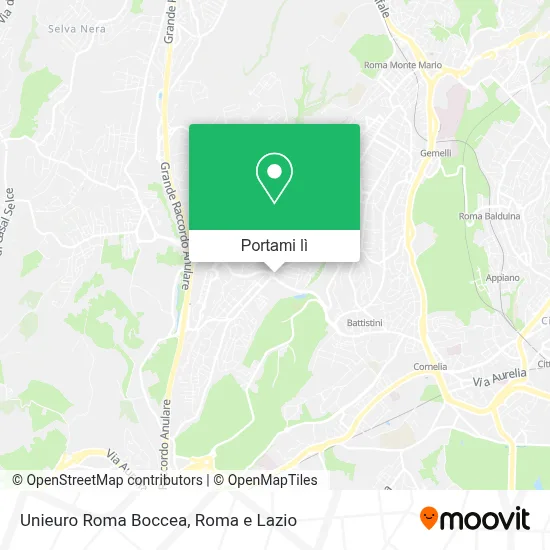 Mappa Unieuro Roma Boccea