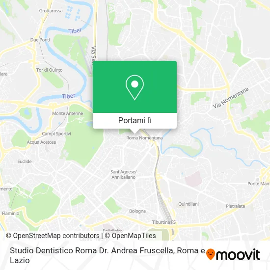 Mappa Studio Dentistico Roma Dr. Andrea Fruscella