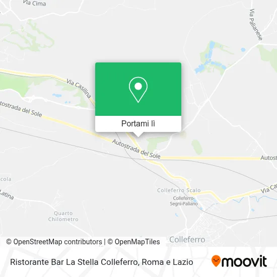Mappa Ristorante Bar La Stella Colleferro