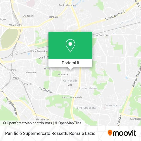 Mappa Panificio Supermercato Rossetti