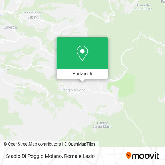 Mappa Stadio Di Poggio Moiano