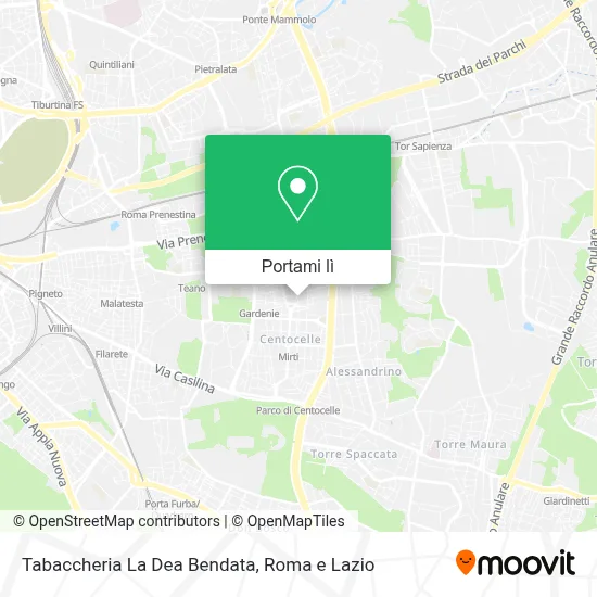 Mappa Tabaccheria La Dea Bendata