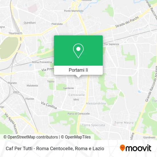 Mappa Caf Per Tutti - Roma Centocelle