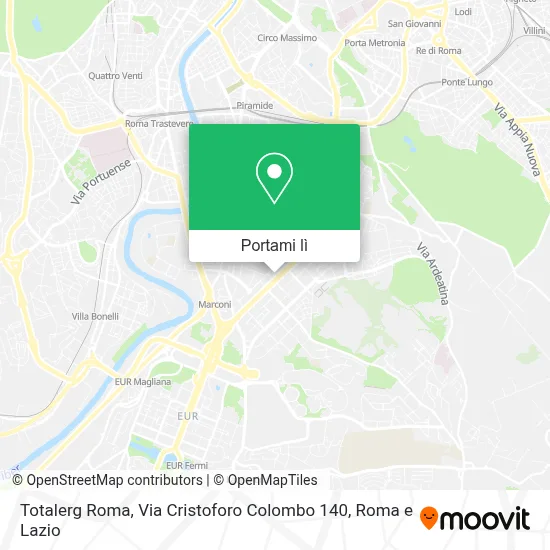 Mappa Totalerg Roma, Via Cristoforo Colombo 140