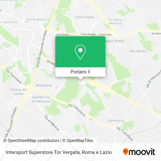 Mappa Intersport Superstore Tor Vergata