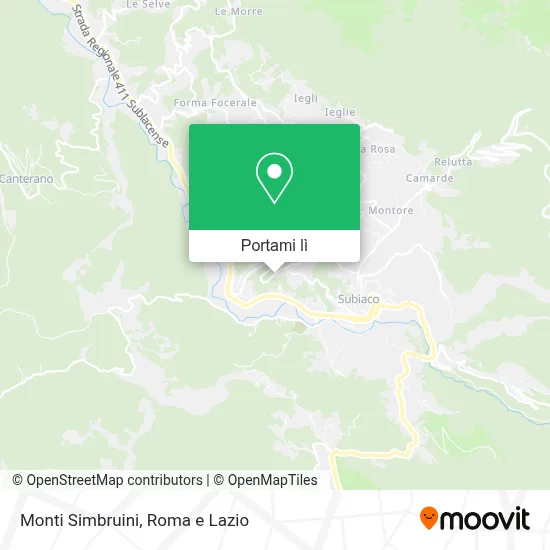 Mappa Monti Simbruini