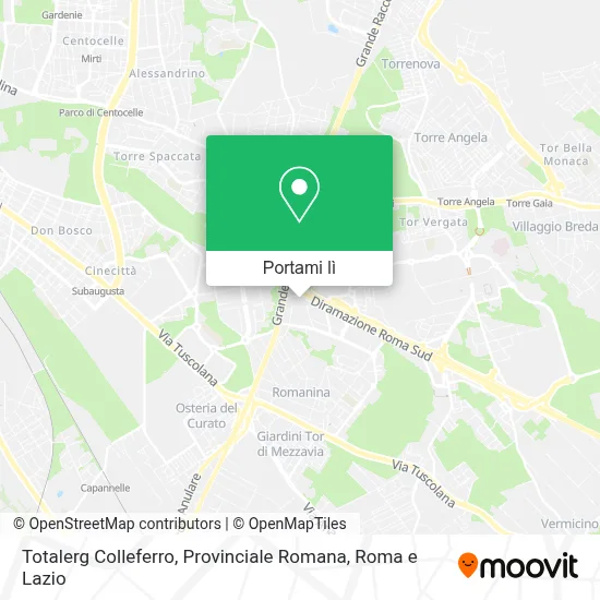 Mappa Totalerg Colleferro, Provinciale Romana