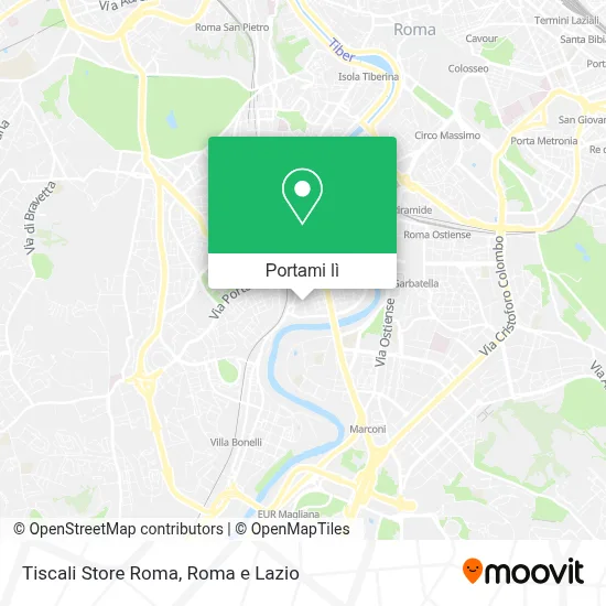 Mappa Tiscali Store Roma