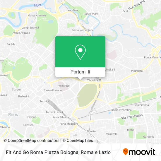 Mappa Fit And Go Roma Piazza Bologna