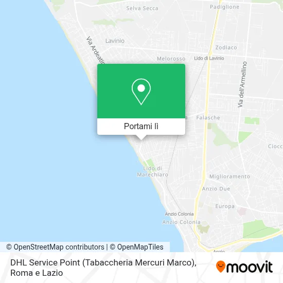Mappa DHL Service Point (Tabaccheria Mercuri Marco)